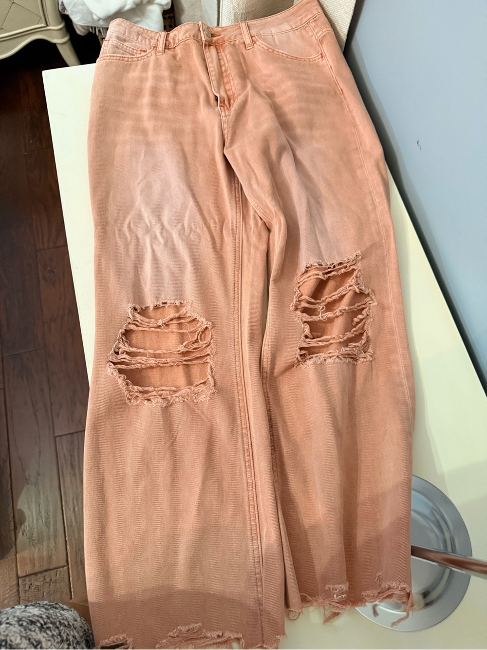 Women’s Vervet High-Rise Distressed Peach Jeans